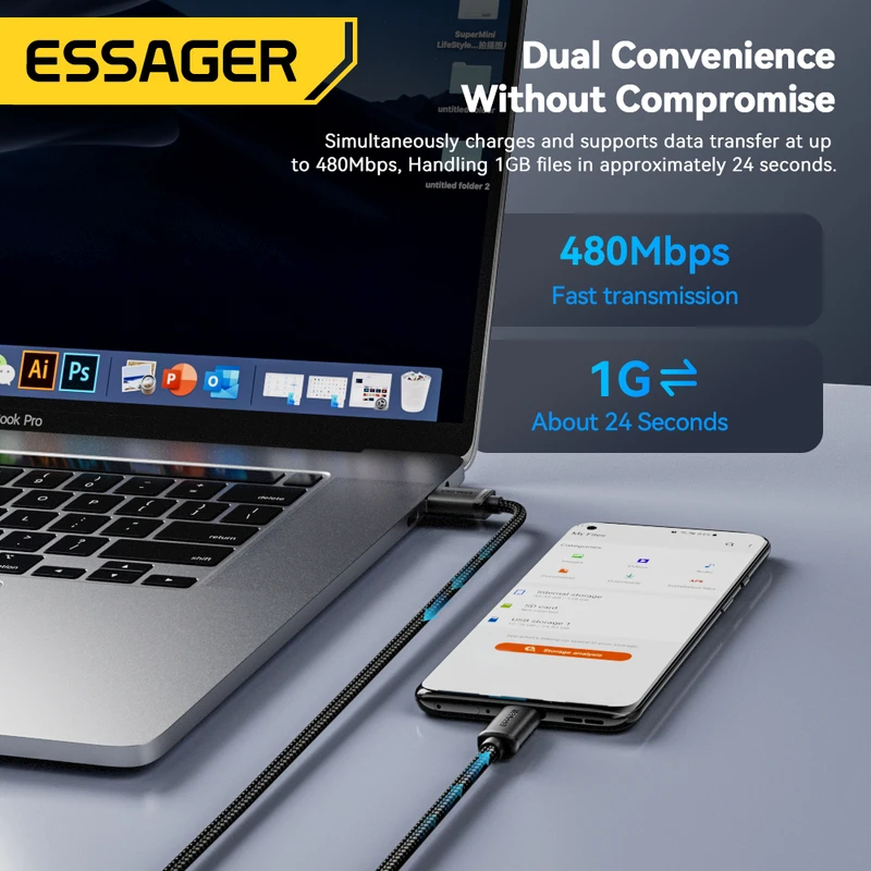 Essager Micro USB Cable 2A Fast Charging for Xiaomi Realme Redmi Samsung...