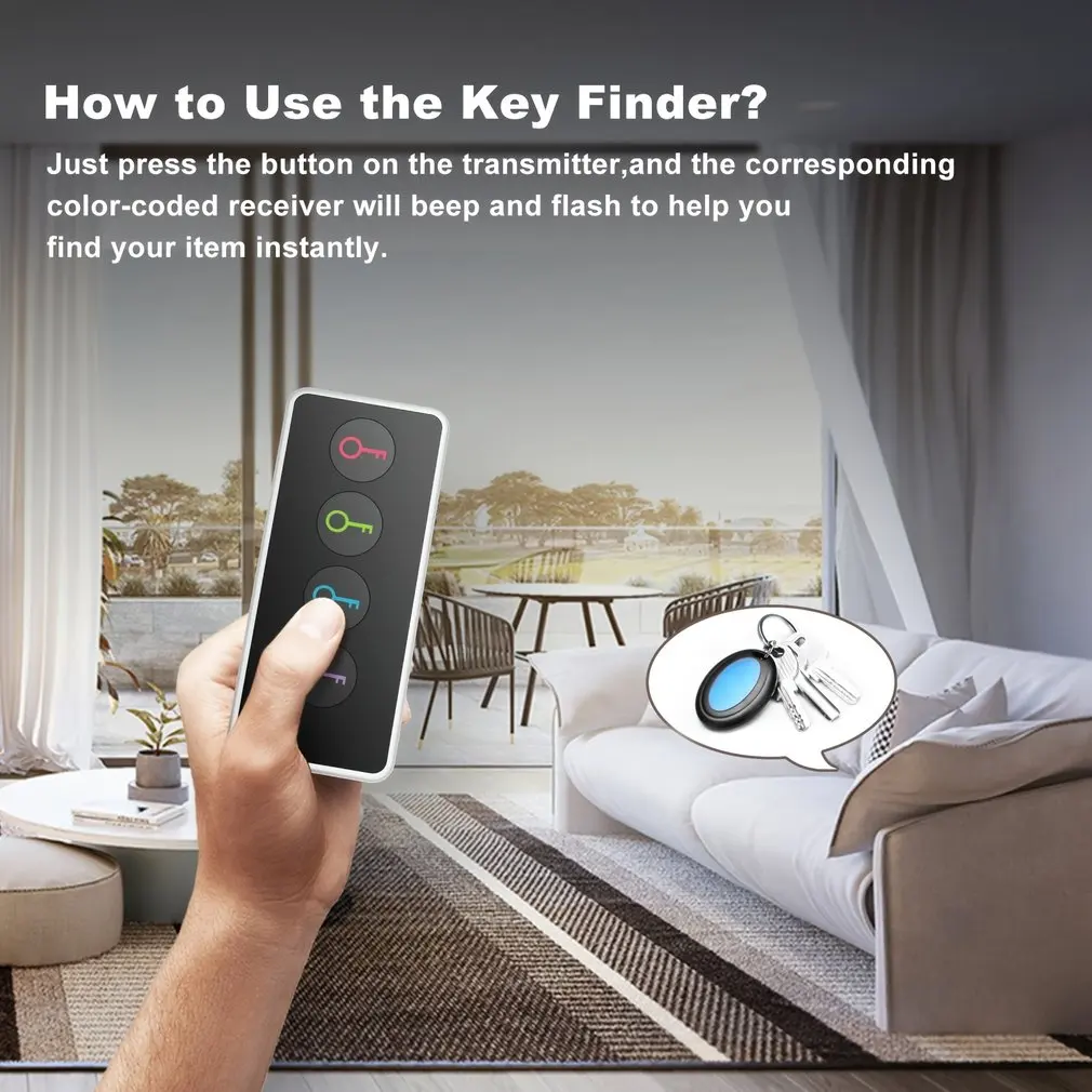 Wireless Key Finder RF Key Locator Pet Tracker Wallet Tracker Remote Control 1 RF Transmitter 4 Receiver key finder,anti lost tracker,anti lose tracker,item locator,key chain locator,anti lost locator