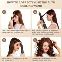 Ensemble de sèche-cheveux 5-en-1, puissance de 1000W, équipé d'un diffuseur, d'un fer à boucler automatique, d'un lisseur et d'outils de coiffage, adapté à une utilisation dans la salle de bain. Le produit comprend, entre autres accessoires, une brosse chauffante amovible, un fer à boucler à air, un accessoire de bouclage à air et des outils de coiffage. C'est un outil de coiffure multifonctionnel et un excellent choix de cadeau pour la Saint-Valentin. 5