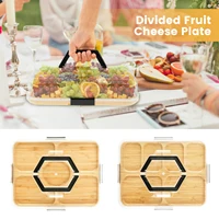 Charcuterie Board with Clear Lid Portable Charcuterie Box with Compartments Mutifunctional Cheese Board Box Practical House 1