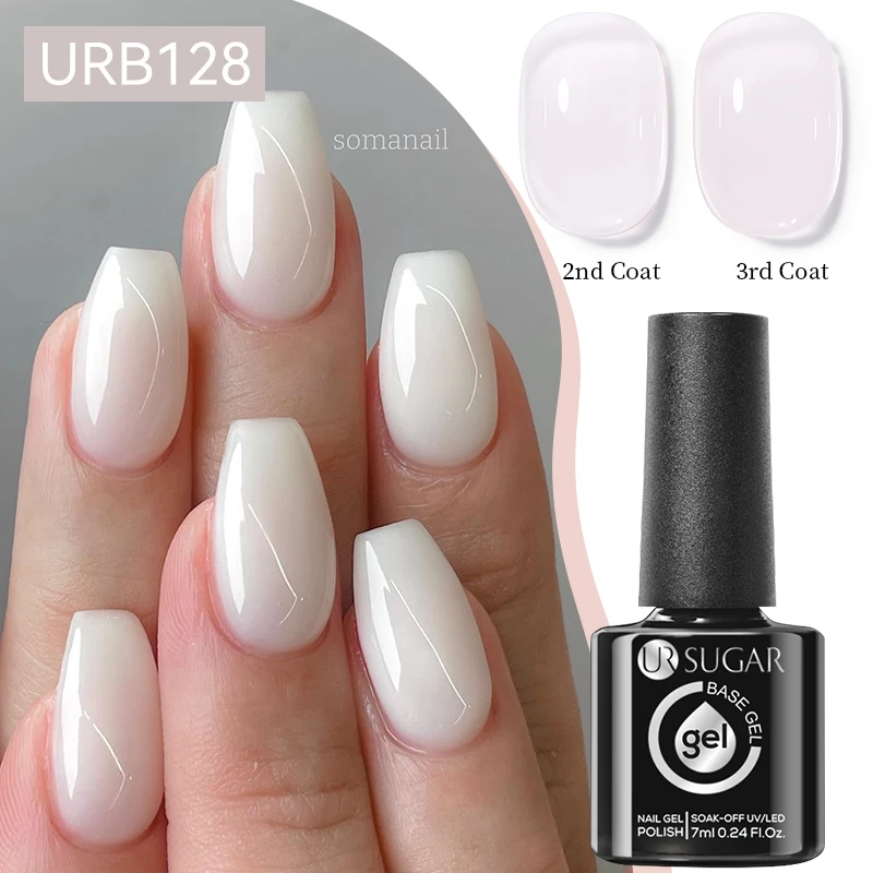 Ur Sugar 7Ml Gel Base In Gomma Trasparente Gelatina Lattea Gel Da Costruzione Bianco Smalto Semipermanente Smalto Gel Per Unghie Manicure Uv