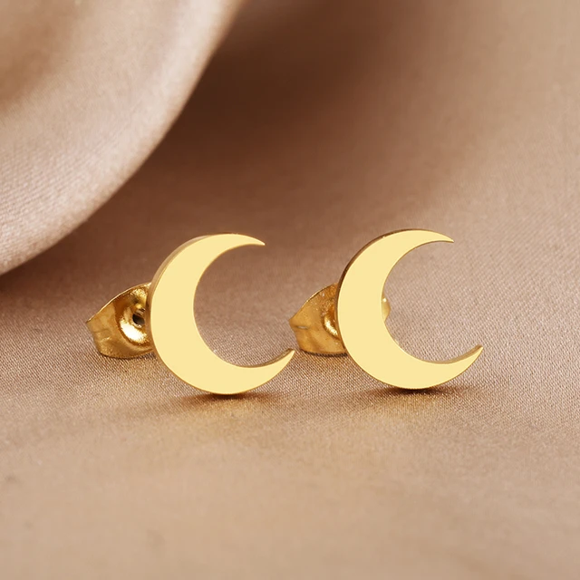 Gold Star and Moon Hoop Earrings | Amuletta Jewelry | Amuletta