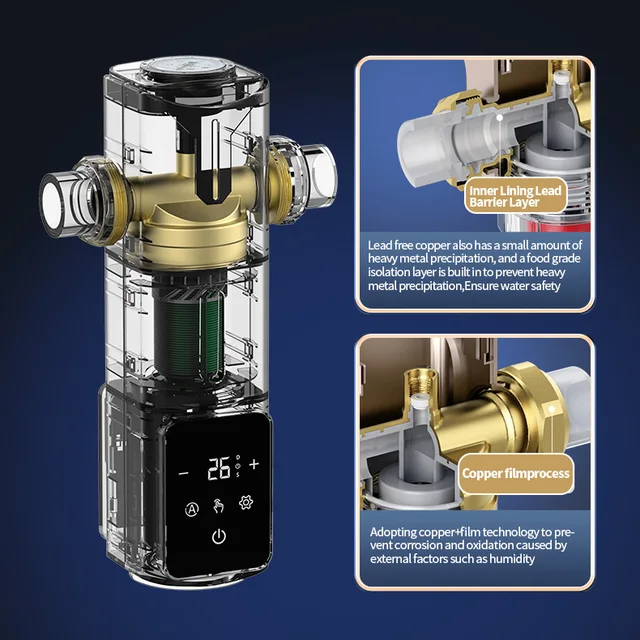 BORVA 8000L/H Smart Home Central Bionic Water Purification Pre-Filter พร้อมการทําความสะอาดตัวเองตามกําหนดเวลาอัตโนมัติและอัตราการไหลสูง 5