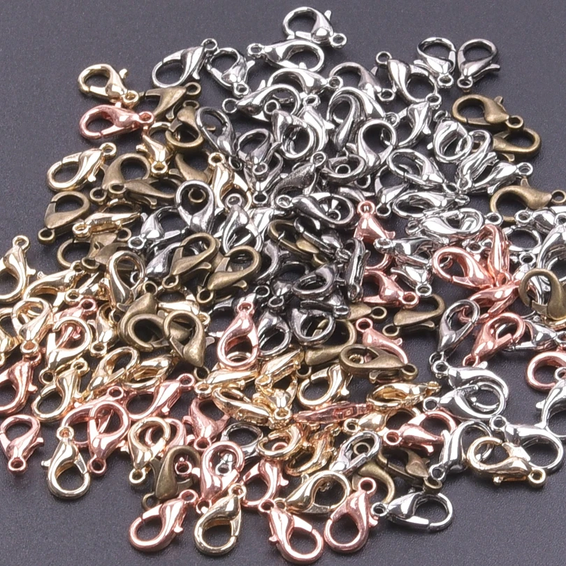 

DIY Mix Accessories Metal Alloy Lobster Clasps For Jewelry Making Supplies 50/100pcs/Lot Wholesale Hooks Jewellry Findings Bulk