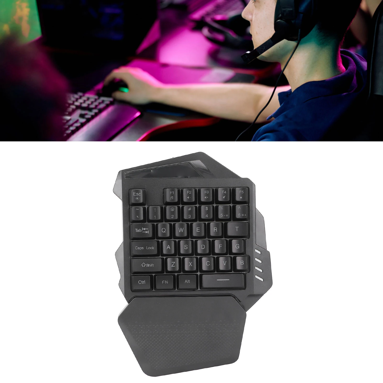 미니 기계식 키보드 한 손으로 게임용 키보드 2.4G 무선 RGB 조명 ABS 35 키 컴퓨터 용 게임용 키보드