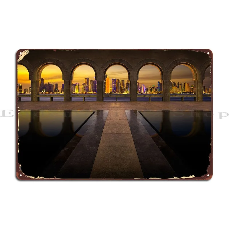 Travel Museum Doha Qatar Metal Sign Arrugginito Cave Vintage Custom Garage Tin Sign Poster