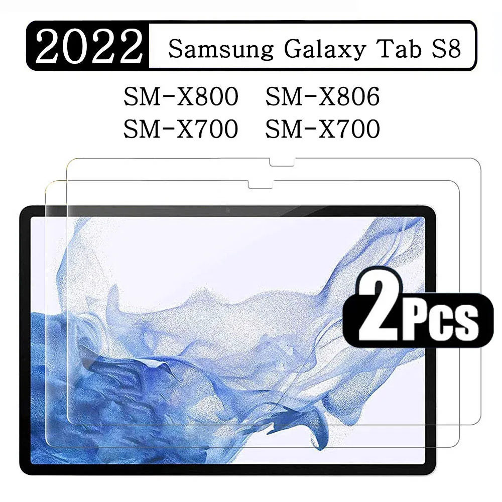 삼성 갤럭시 탭 S8 + Plus 용 강화 유리 11 12.4 2022 SM-X700/X706 SM-X800/X806 풀 커버리지 스크린 보호 필름