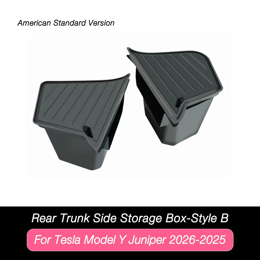 Gövde Yan Eşya Kutuları Tesla Model Y Juniper 2025 Kargo Bölmesi Organizatör Kova TPE Kutusu Halı Kapakları Araba Aksesuarları