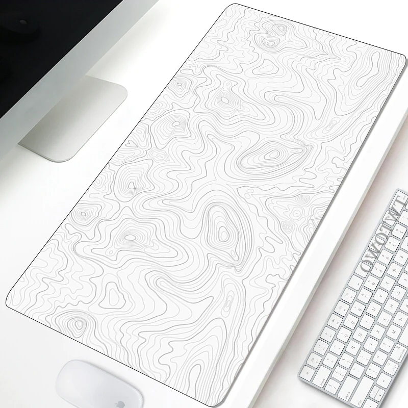 Tapete de Rato Abstrato Preto e Branco para Gamer Tapetes de Mesa Grandes Tapete Antiderrapante do Teclado Tapete Macio do Rato do Escritório