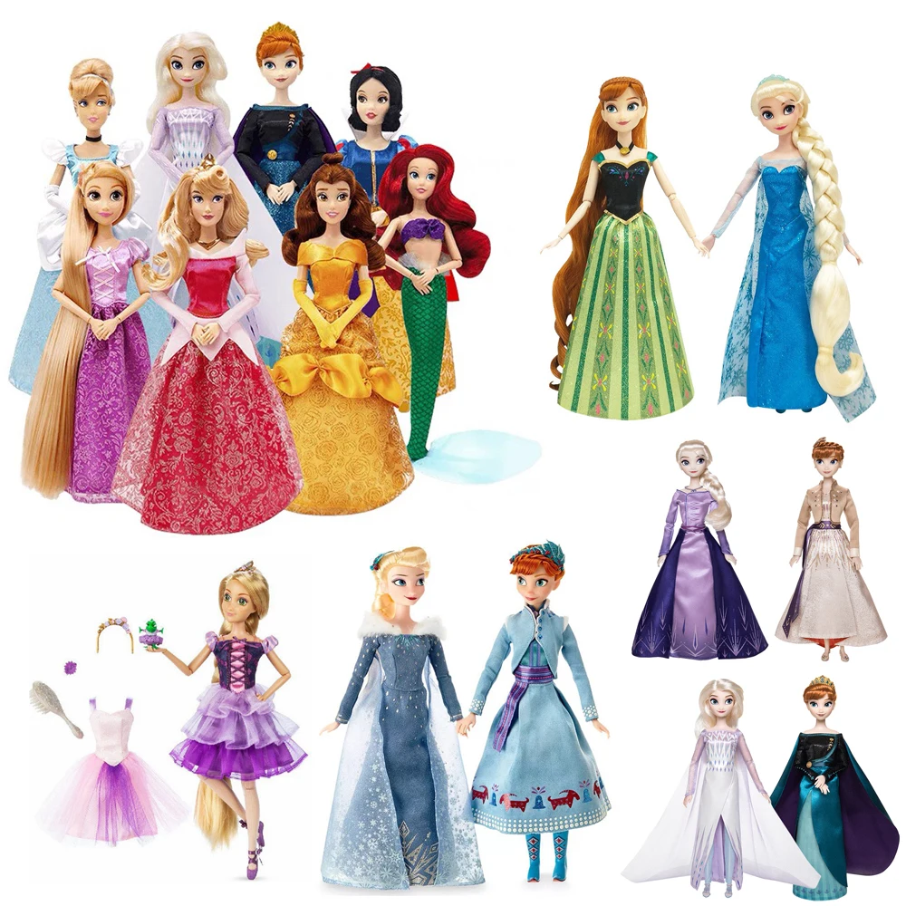 Conclusión Mediana Salir Disney Store-figuras de princesas Aurora, Bella, Rapunzel, Anna, Elsa,  sirena, Blancanieves, articulación de vinilo, juguetes para niños, regalo  de Navidad _ - AliExpress Mobile