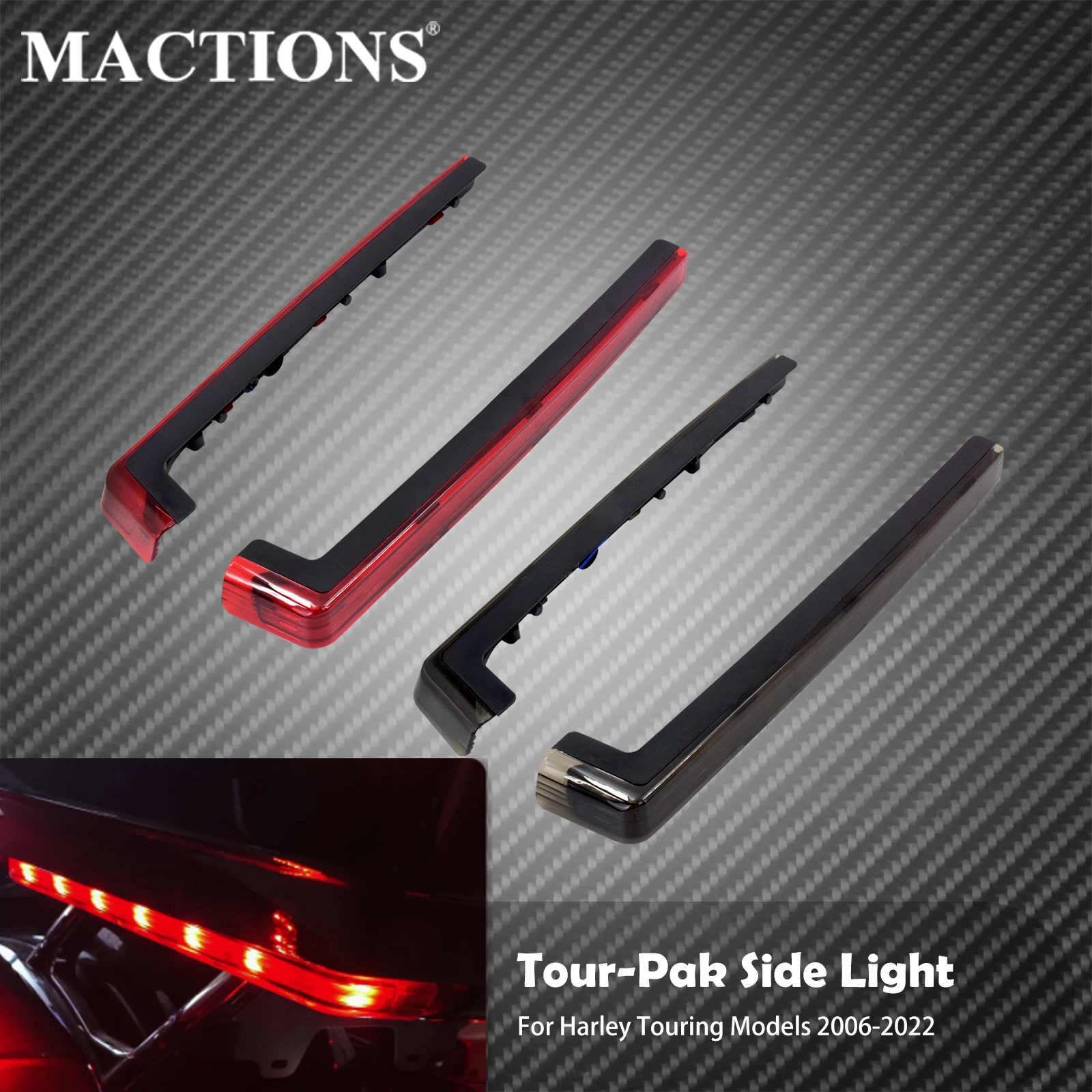 Motorcycle Tour Pak Pack Accent Side Panel LED Light For Harley Touring