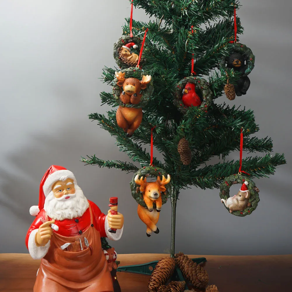 

Скандинавские рождественские украшения для дома 2023, рождественские украшения для стен, Симпатичные скульптуры в виде мыши и птицы, фигурки для интерьера