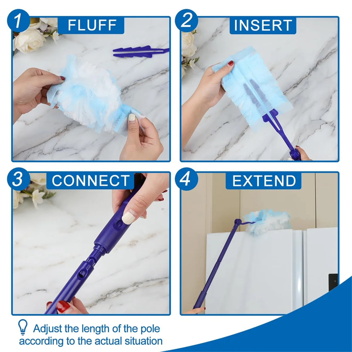 Disposable Duster Refills 40 Pieces Duster Refills Disposable Duster Refills Compatible for Swiffer disposable duster refills