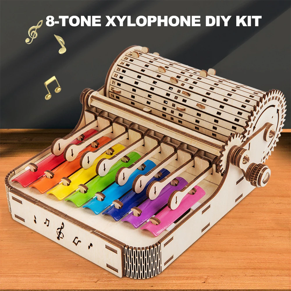 8ToneXylophonePianoDIYKit8NoteColorfulXylophoneHandCrank