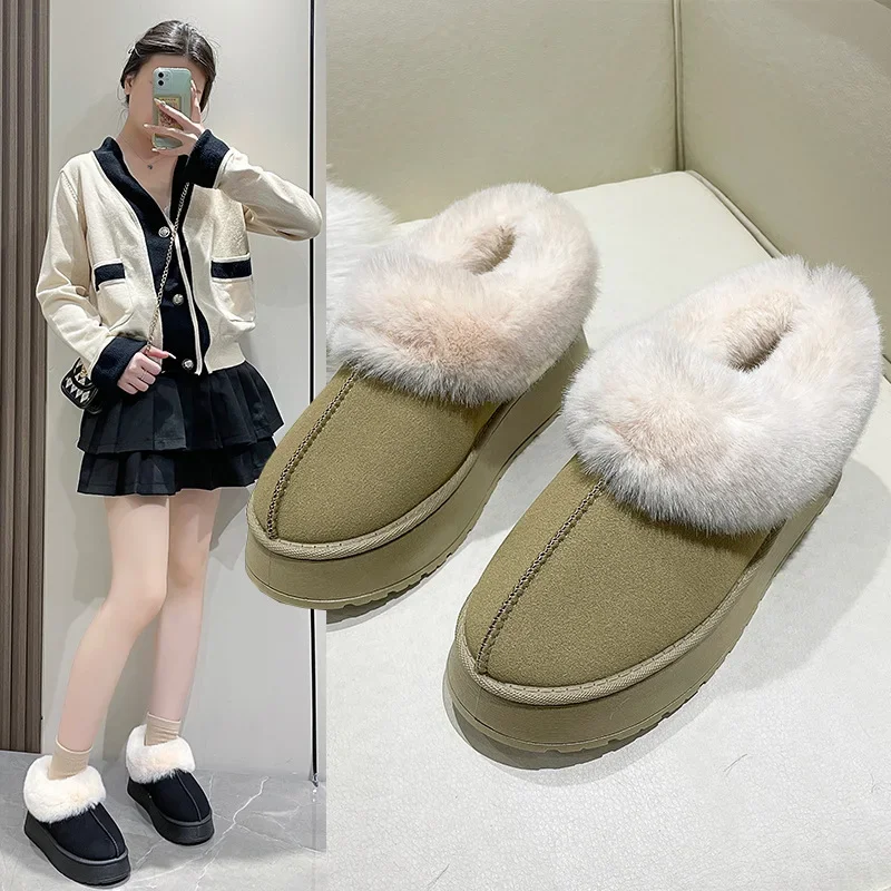2023 New Women's Winter Warm Snow Boots Waterproof Anti-slip Cotton Women's Padded Thickened Platform Ankle Boots Botas Mujer