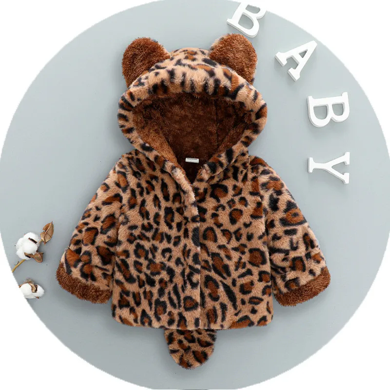 Baby Girls Warm Jackets Boys Hooded Outerwear 0-4 Years Baby Clothing Winter Thick Wool Fur Coat Infant Kids Cute Plush Jacket