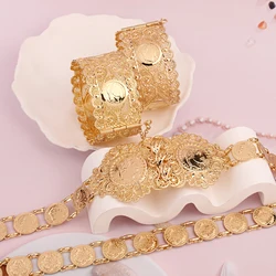 Empire Francais Coin Belt Gold Plated for Wedding Dress Ethnic Caftan Belt Middle East Brdal Accessories Cinturón Para Vestidos