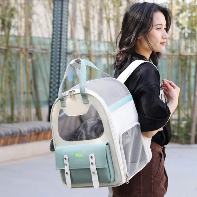 Cat Backpack Carrier Breathable Cat Carrier Large Space Bubble Pet Backpack for Kitty Small Dog Transparent Foldable Pet Carrier 4