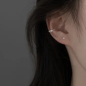 여성용 인기 스타일 이어커프 귀걸이, 매력적인 샤이니 크리스탈, 피어싱 없는 이어 클립 귀걸이, 쥬얼리 선물, 1 개