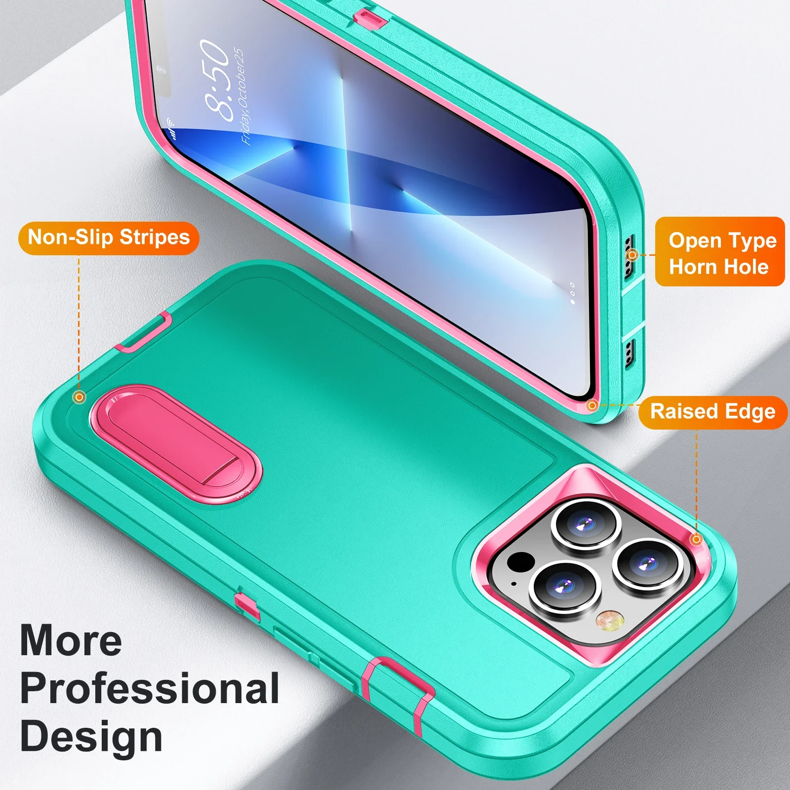 Coque hybride robuste pour iPhone 16 15 14 13 12 11 XR XS Pro Max 7 8 Plus 3 en 1 Otter Case Box Coque de protection complète rigide_voghion.com