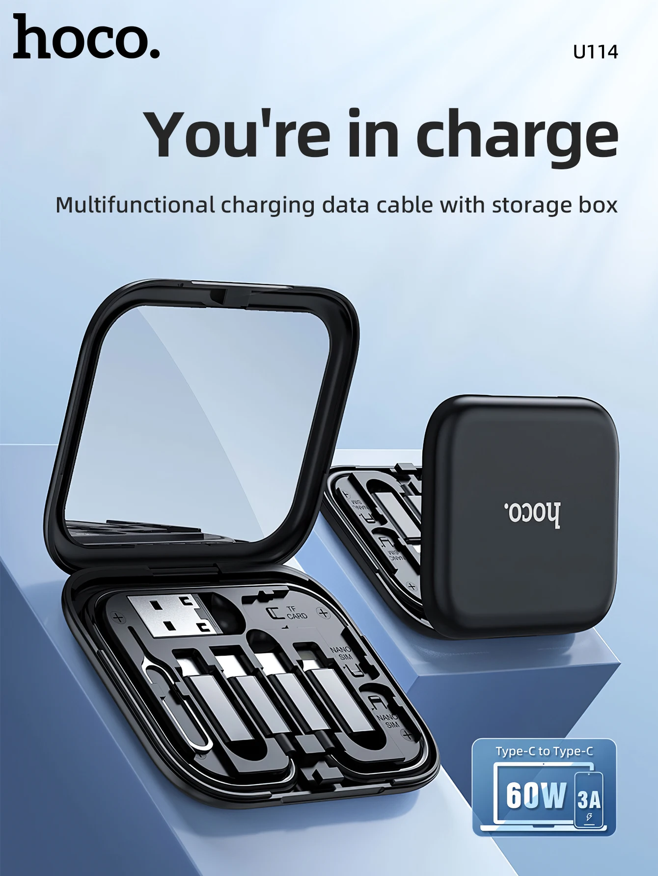 HOCO U114 60W Multifunction Charging Cable Kit with Portable Case