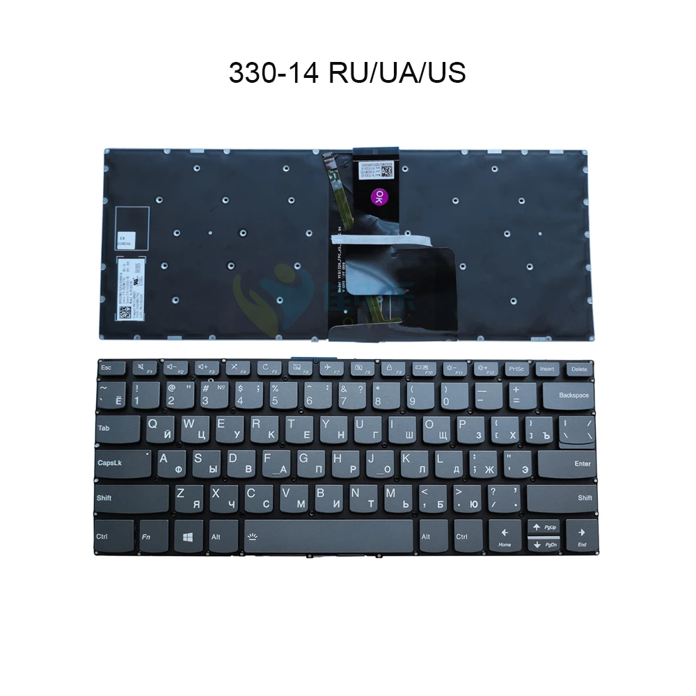 New PC4CB RU US Ukrainian Russian Backlight Keyboard For Lenovo Ideapad 330-14AST 14ISK 14IGM 330-14IKB Yoga 520-14IKB PC4CB-UR