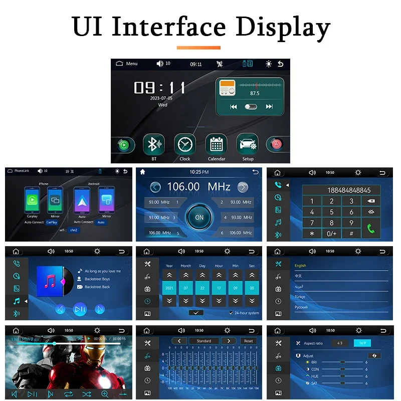 7" Carplay Android Auto Car Radio Multimedia Video Player IPS Touch Screen AUX I