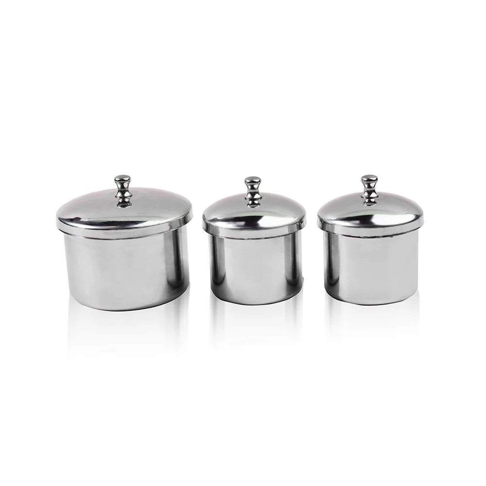 3Pc/set Professional nails Art Stainless Steel Acrylic Nail Tips Cup Dappen Dish Liquid Powder Holder Container nail accessories