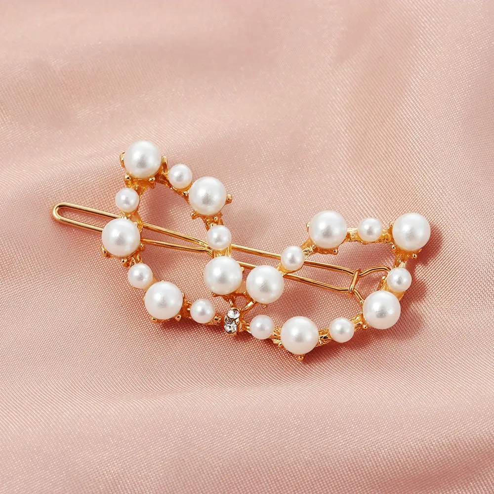 Sweet White Pearl Hair Bows With Hair Clips For Baby Girls Kids Layers Bling Rhinestones Center Bows Hairpins Hair Accessories cute baby accessories Baby Accessories