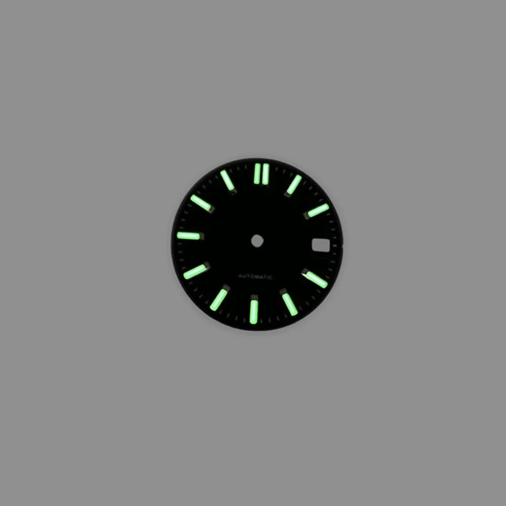 Replacement NH35 28.5mm Green Luminous Watch Dial for NH35A/4R35 Movement