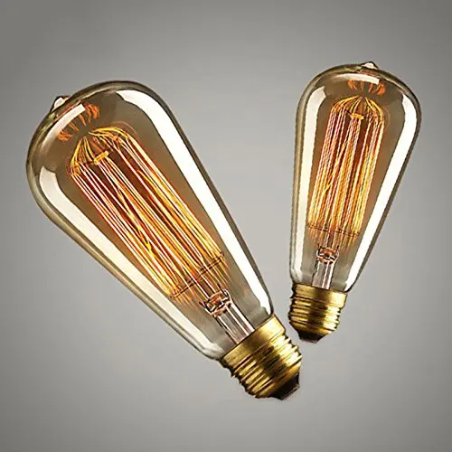 Coffee House Decor Industrial Style Lamp 10W E27 220-240V Light Bulb Retro Yellow Light W-filament Bulb