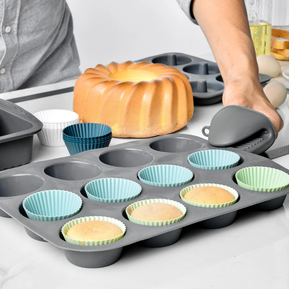 12/24pcs Silicone Baking Cups Reusable Cupcake Liners Cupcake Mold  Non-stick Extra Large Muffin Pans Big Cupcake Holders - AliExpress