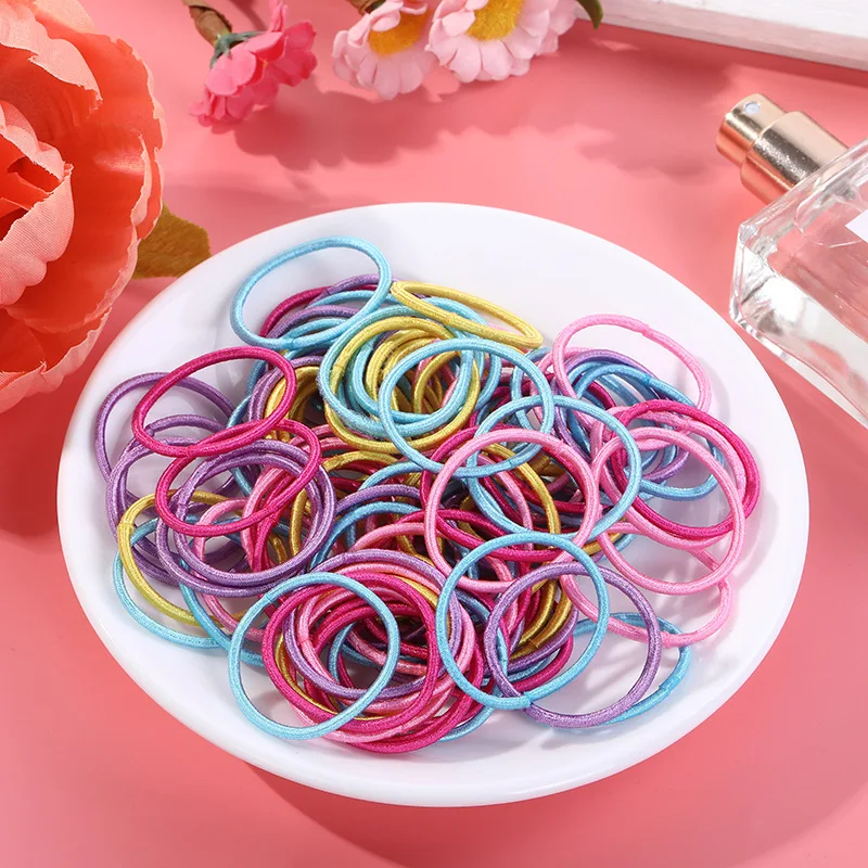 10/50/100 Pcs/set Women Girls Colors Soft Scrunchies Elastic Hair Band Lady  Lovely Solid Rubber Bands Female Hair Accessories - Hair Ties - AliExpress