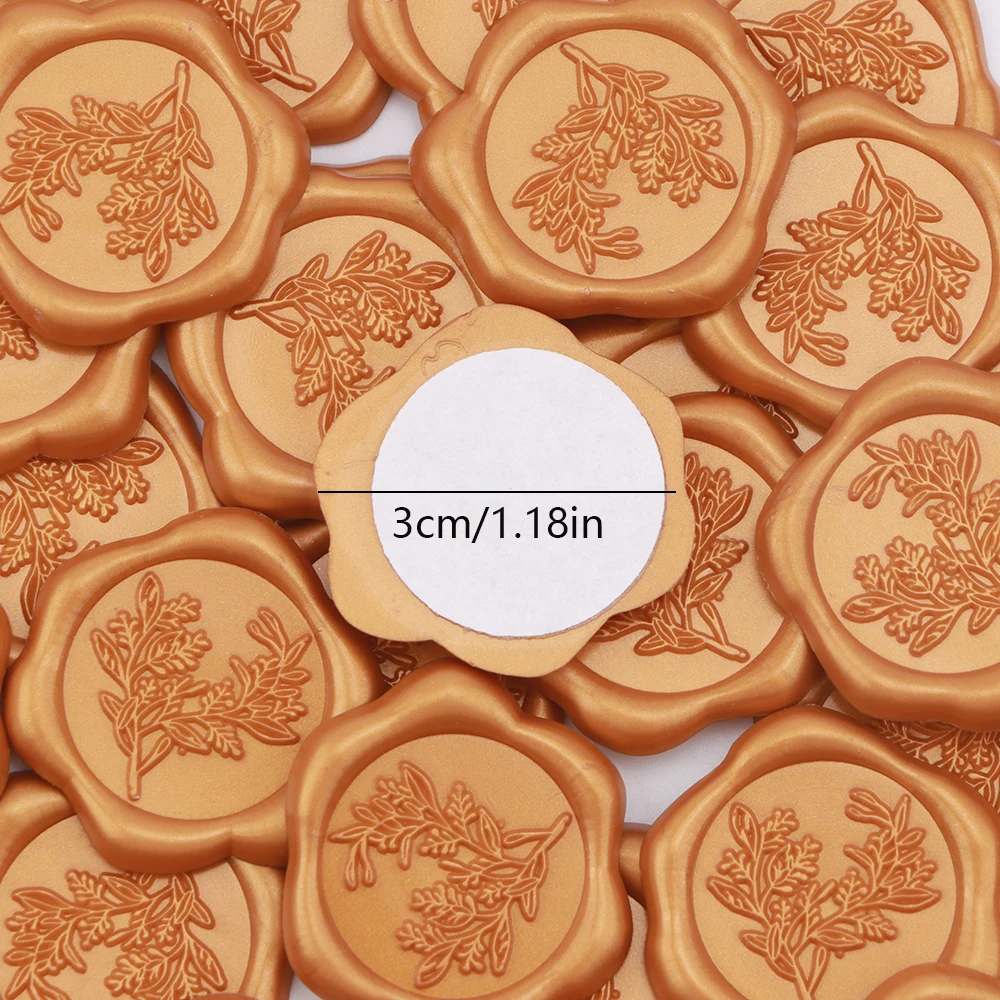 25pcs Wax Seal Stickers Eucalyptus Leafs Pattern Self-Adhesive Stickers for Wedding Invitation Envelope Decor Gifts Card