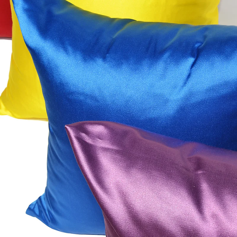 Soft 100% Silky Pillow Cover Silk Pillowcase 45cm Square Satin Cushion Cover High Quality Comfortable Solid Throw Pillows 1pc 5