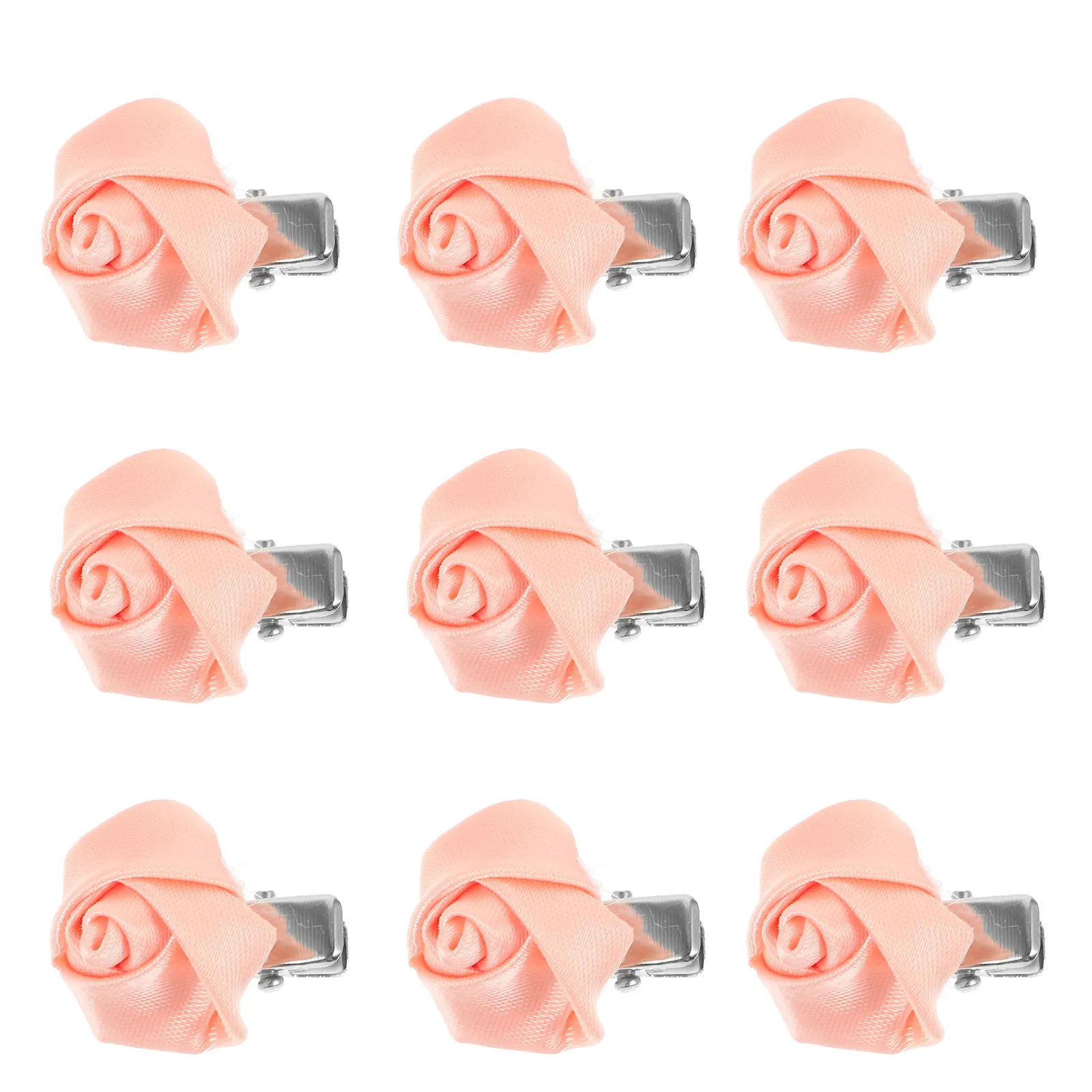10Pcs 장미 꽃 헤어 클립 여성용 머리핀 신부 파티 날짜 및 졸업식을 위한 작은 경량 헤어 액세서리