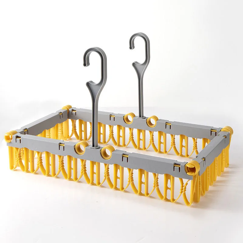 Balcony Non-slip Drying Rack Multifunctional Strong Load-bearing Capacity Multi-clamp Design Windproof Drying Rack 2
