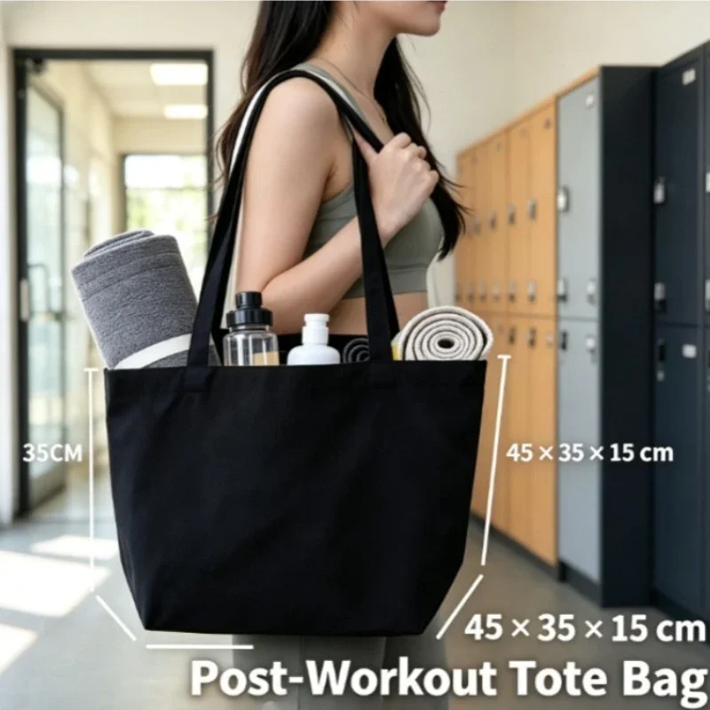 Sustainable Cotton Canvas Tote Bag - Lightweight & Reusable Shopping and School Handbag