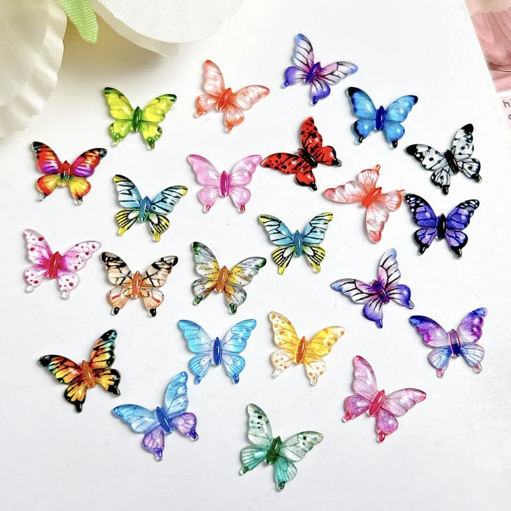 50pcs Tiny Mix Butterflies Miniature - Fairy Garden Ornament Micro Landscape DIY Nail Art Crafts Decoration Home Accessories