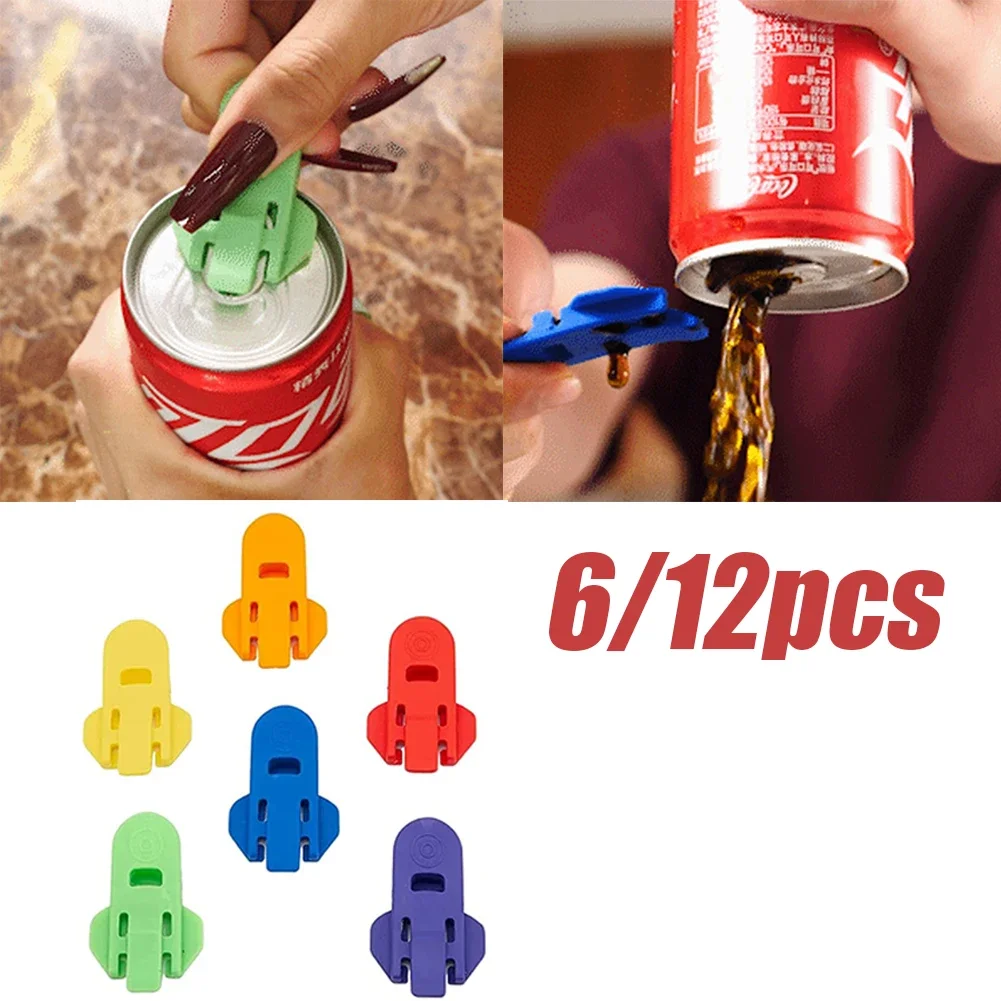 

6/12pcs Easy Can Opener Reusable Bottle Opener Portable Drink Beer Coke Cola Beverage Drink Opener Plastic Kitchen Camping Tool
