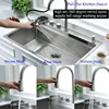33 Inch Drop In Waterfall Kitchen Sink with Faucet Combo Workstation-Bokaiya 33x22 Waterfall Sink Drop In Smart 16 Gauge Multifu 5