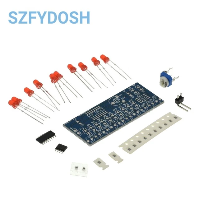 2 stücke ne555 + cd4017 modul wasser fließende led licht elektronische  produktionssuite rot blinkende lichter lampe diy kit elektronische schaltung