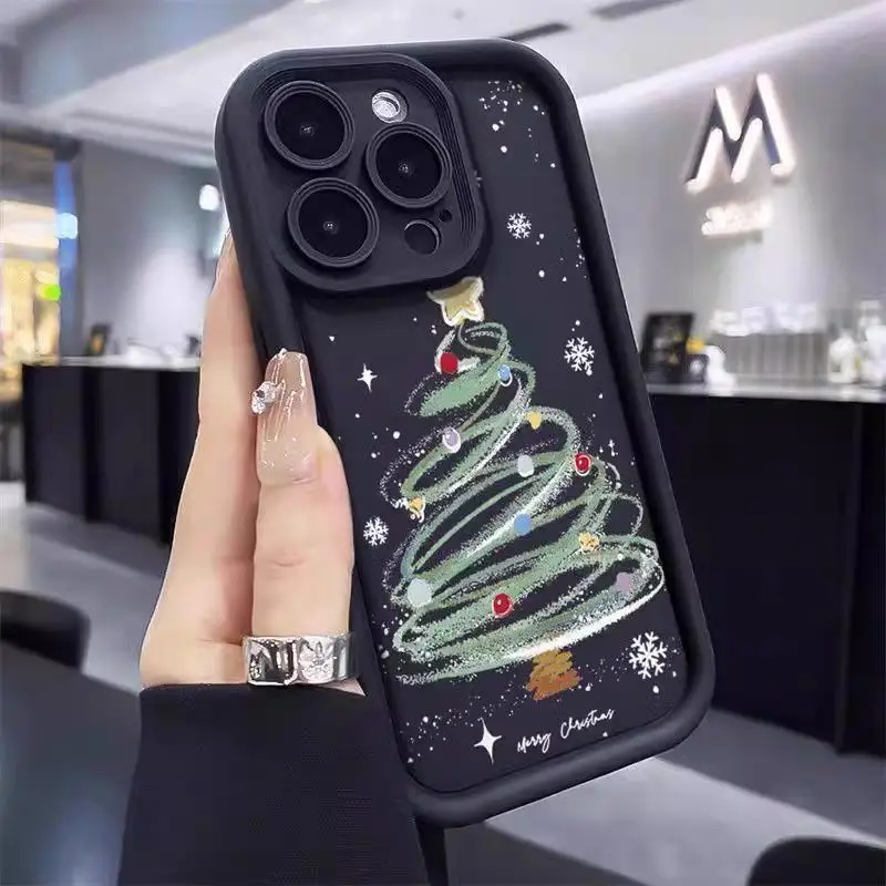 Festive Snowman & Santa Claus Silicone Phone Case - Christmas Edition