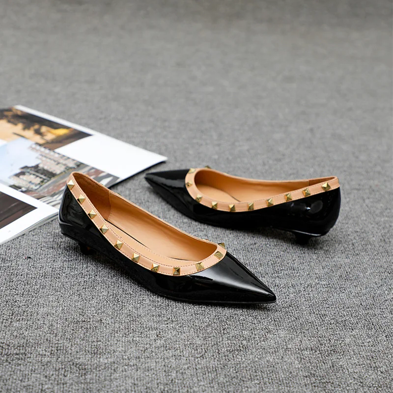 Women Pumps Black Slip-On Pointed Toe for Office Dress