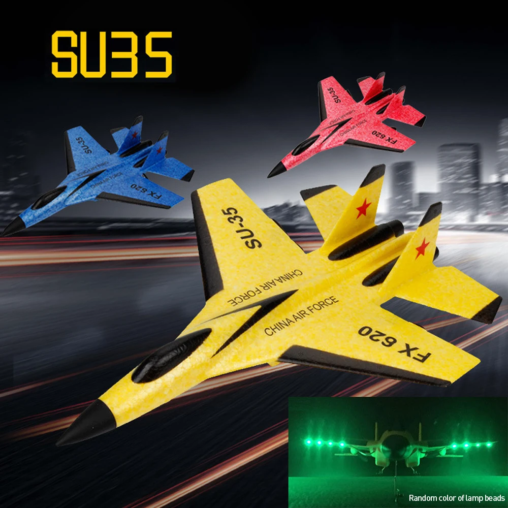 RC Plane SU35 2.4G With LED Lights Remote Control Flying Model Glider Airplane F22 FX820 FX620 FX622 A380 EPP Foam Toys rc plane