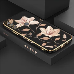 Floral Plating Silicone Phone Case Cover - G Stylus 2021 (Black - 306)