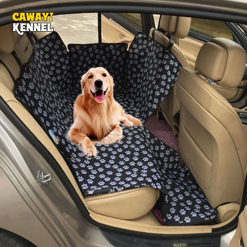 Portable Black Waterproof Pet Cat Dog Back Car Seat Cover Hammock Protector L 