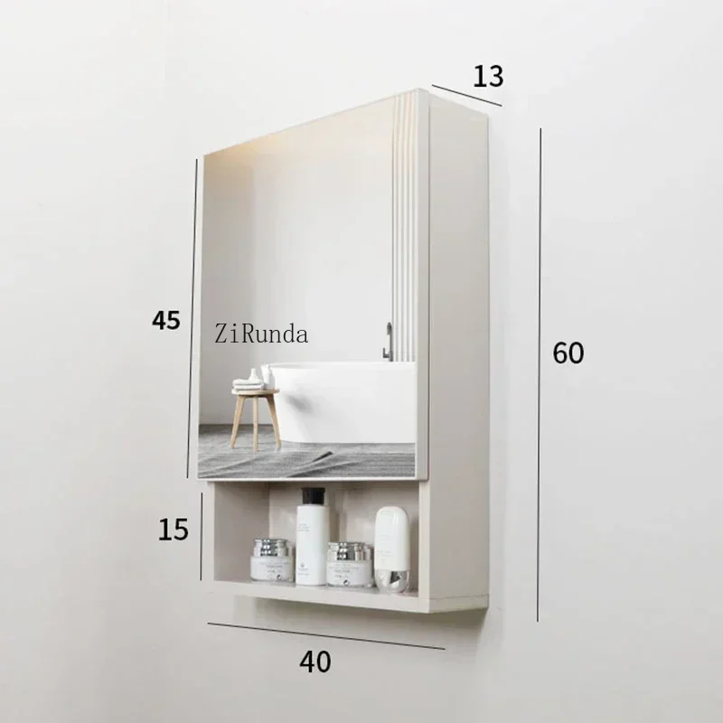 Smart Bathroom Mirror Cabinet Aluminum Alloy Lavatory Locker Wall Hanging Mirror Cabinet Bathroom Furniture Armario Ba&ntilde;o FYBC