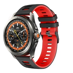 Universal 22mm & 20mm Silicone Smartwatch Strap - Premium Wristband Bracelet for Samsung Watch 7 band (Black wine Red)