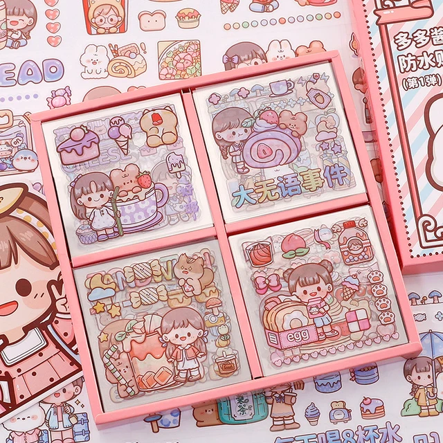 Mr. Paper Cute Cartoon Girl Theme Kawaii Stickers Handbook Goo Card DIY  Decoration Material Stationery Sticker Art Supplies